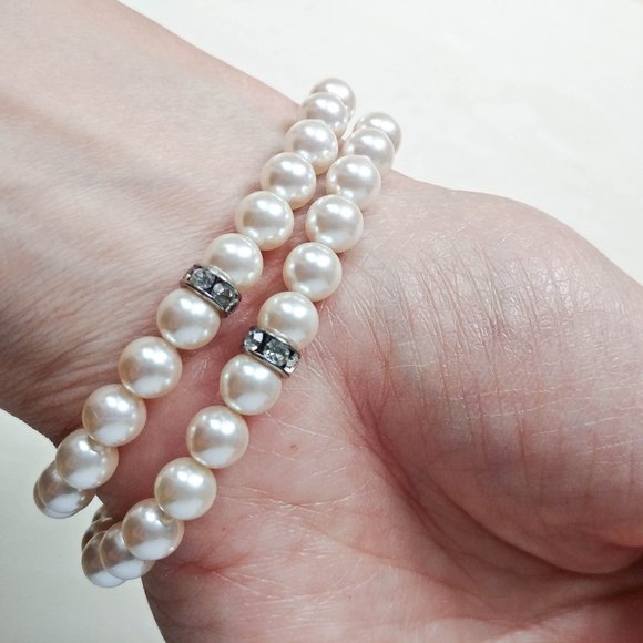 70s Vintage Matching Pearl Necklace and Bracelet - Picture 5 of 8